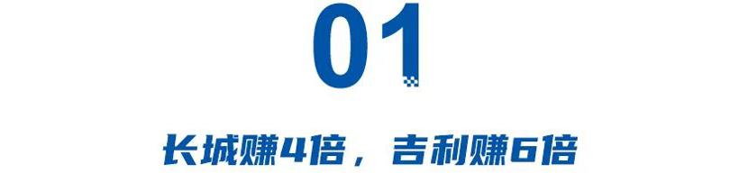 车企半年谁最赚？吉利赚6倍，长城赚4倍，卖100万辆不如卖50万辆